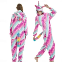 Kid's Adults' Animal Nightwear Onesie Costume Carnival Costume Unicorn Onesie Pajamas Kigurumi Pajamas Funny Costume For Men and Women Boys and Girls Christmas Carnival Cartoon
