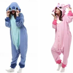 Kid's Adults' Animal Onesie Costume Carnival Costume Cartoon Blue Monster Onesie Pajamas Kigurumi Pajamas Charm Funny Costume For Men's Women's Boys Carnival Cartoon