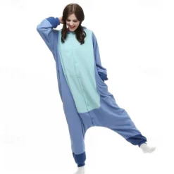 Kid's Adults' Animal Onesie Costume Carnival Costume Cartoon Blue Monster Onesie Pajamas Kigurumi Pajamas Charm Funny Costume For Men's Women's Boys Carnival Cartoon