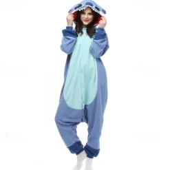 Kid's Adults' Animal Onesie Costume Carnival Costume Cartoon Blue Monster Onesie Pajamas Kigurumi Pajamas Charm Funny Costume For Men's Women's Boys Carnival Cartoon