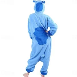 Kid's Adults' Animal Onesie Costume Carnival Costume Cartoon Blue Monster Onesie Pajamas Kigurumi Pajamas Charm Funny Costume For Men's Women's Boys Carnival Cartoon