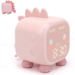 Kids Alarm Clock Digital Alarm Clock for Kids Bedroom Cute Dinosaur Alarm Clock Children's Sleep Trainer Wake Up Light & Night Light with USB Alarm Clock for Boys Girls Birthday Gifts