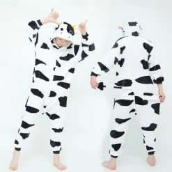 Kid's Animal Nightwear Camouflage Onesie Costume Carnival Costume Milk Cow Onesie Pajamas Kigurumi Pajamas Pajamas Funny Costume For Boys and Girls Carnival Cartoon