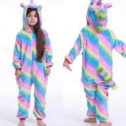 Kid's Animal Onesie Costume Carnival Costume Cartoon Unicorn Onesie Pajamas Kigurumi Pajamas Charm Funny Costume For Girls' Carnival Cartoon