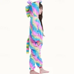 Kid's Animal Onesie Costume Carnival Costume Cartoon Unicorn Onesie Pajamas Kigurumi Pajamas Charm Funny Costume For Girls' Carnival Cartoon