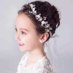 Kids Baby Girls' Headdress Red Flower Girl Dress Headdress Birthday Princess Braided Hair Accessories Girl Head Flower Show Headband