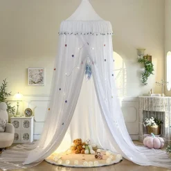 Kids Bed Canopy Double Layer Canopy for Bed,Nursery Room Baby Crib Tent Mosquito Net for Girls Boys