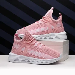 Kids' Black Breathable Mesh Running Sneakers with Lace-Up Design and Bold Letter Print - Comfortable Athletic Shoes for Boys