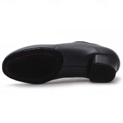 Kids' Black Lace-Up Ballroom Dance Shoes - Comfortable Faux Leather Latin Dance Shoes with Suede Sole for Boys' Performance & Practice