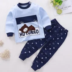 Kids Boys 2 Pieces T-shirt & Pants Long Sleeve Owl A01 A02 Animal Cartoon Crewneck Summer Spring Basic Home 3-7 Years