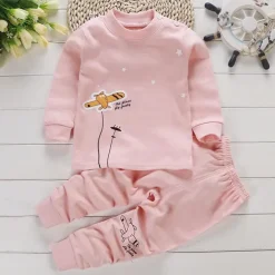 Kids Boys 2 Pieces T-shirt & Pants Long Sleeve Owl A01 A02 Animal Cartoon Crewneck Summer Spring Basic Home 3-7 Years