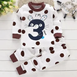 Kids Boys 2 Pieces T-shirt & Pants Long Sleeve Owl A01 A02 Animal Cartoon Crewneck Summer Spring Basic Home 3-7 Years