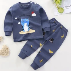 Kids Boys 2 Pieces T-shirt & Pants Long Sleeve Owl A01 A02 Animal Cartoon Crewneck Summer Spring Basic Home 3-7 Years