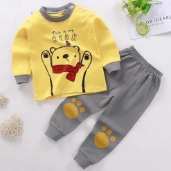 Kids Boys 2 Pieces T-shirt & Pants Long Sleeve Owl A01 A02 Animal Cartoon Crewneck Summer Spring Basic Home 3-7 Years