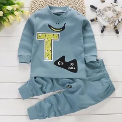 Kids Boys 2 Pieces T-shirt & Pants Long Sleeve Owl A01 A02 Animal Cartoon Crewneck Summer Spring Basic Home 3-7 Years