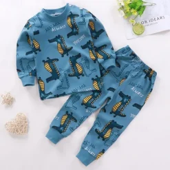 Kids Boys 2 Pieces T-shirt & Pants Long Sleeve Owl A01 A02 Animal Cartoon Crewneck Summer Spring Basic Home 3-7 Years