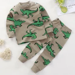 Kids Boys 2 Pieces T-shirt & Pants Long Sleeve Owl A01 A02 Animal Cartoon Crewneck Summer Spring Basic Home 3-7 Years
