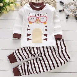 Kids Boys 2 Pieces T-shirt & Pants Long Sleeve Owl A01 A02 Animal Cartoon Crewneck Summer Spring Basic Home 3-7 Years