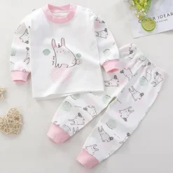 Kids Boys 2 Pieces T-shirt & Pants Long Sleeve Owl A01 A02 Animal Cartoon Crewneck Summer Spring Basic Home 3-7 Years