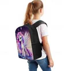 Kid's Boys' Backpack School Bag Bookbag School Outdoor Daily Polyester Large Capacity Lightweight Durable Zipper Print Pink Purple