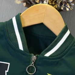 Kids Boys Baseball Jackets Outerwear Graphic Letter Long Sleeve Coat School Cool Daily Black Green Spring Fall 7-13 Years