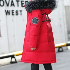 Kids Boys Down Coat Hoodie Jacket Outerwear Letter Long Sleeve Pocket Coat Outdoor Daily Basic Black Red Blue Fall Winter 4 years+