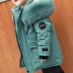 Kids Boys Down Coat Hoodie Jacket Outerwear Solid Color Long Sleeve Pocket Coat Outdoor Daily Basic Black Red Green Fall Winter 4 years+