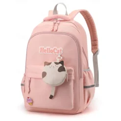 Kid's Boys' Girls' Backpack School Bag Bookbag School Backpack Bookbag School Daily Solid Color Polyester Oxford Cloth Large Capacity Waterproof Pendant Zipper Black Pink Purple