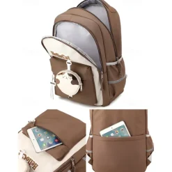 Kid's Boys' Girls' Backpack School Bag Bookbag School Backpack Bookbag School Daily Solid Color Polyester Oxford Cloth Large Capacity Waterproof Pendant Zipper Black Pink Purple