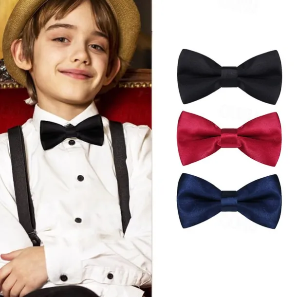 Kids Boys Girls' Ties & Bows Active Basic Party Birthday Solid Color Silver Apple Green
