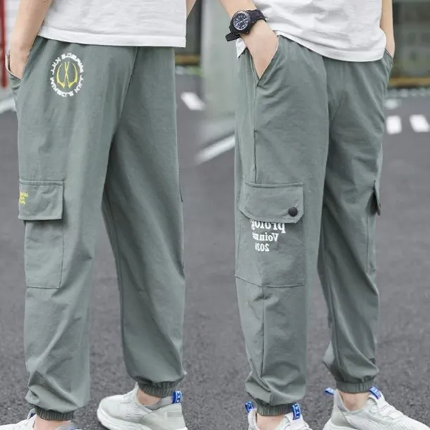 Kids Boys Pants Cargo Pants Trousers Patchwork Pocket Solid Color Quick Dry Breathable Comfort Pants Outdoor Daily Basic Black Army Green Khaki Mid Waist