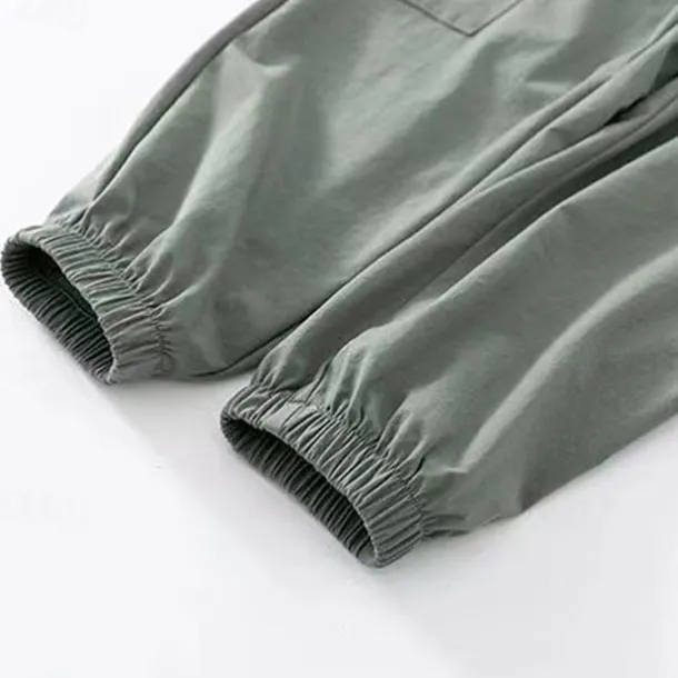 Kids Boys Pants Cargo Pants Trousers Patchwork Pocket Solid Color Quick Dry Breathable Comfort Pants Outdoor Daily Basic Black Army Green Khaki Mid Waist