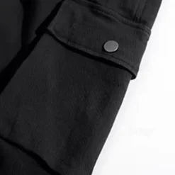 Kids Boys Pants Cargo Pants Trousers Patchwork Pocket Solid Color Breathable Soft Comfort Pants Outdoor Daily Basic Black Khaki Mid Waist