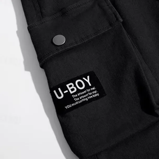 Kids Boys Pants Cargo Pants Trousers Patchwork Pocket Solid Color Breathable Soft Comfort Pants Outdoor Daily Basic Black Khaki Mid Waist