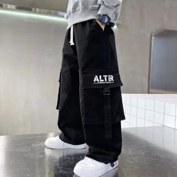 Kids Boys Pants Trousers Pocket Solid Color Keep Warm Comfort Pants School Sports Daily Black Coffee