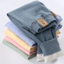 Kids Boys Pants Trousers Solid Color Keep Warm Pants Outdoor Cotton Fashion Daily Yellow Pink Blue Mid Waist