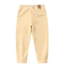 Kids Boys Pants Trousers Solid Color Keep Warm Pants Outdoor Cotton Fashion Daily Yellow Pink Blue Mid Waist