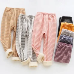 Kids Boys Pants Trousers Stripe Keep Warm Pants Casual Cotton Basic Blue Grey Black White Mid Waist