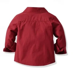 Kids Boys Shirts Solid Color Long Sleeve Patchwork Outdoor Fashion Light Green Spring & Fall Clothes 3-7 Years