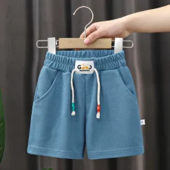 Kids Boys Shorts Solid Color Comfort Shorts Outdoor Cotton Adorable Daily Black Navy Blue Royal Blue Mid Waist