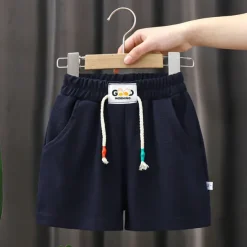 Kids Boys Shorts Solid Color Comfort Shorts Outdoor Cotton Adorable Daily Black Navy Blue Royal Blue Mid Waist