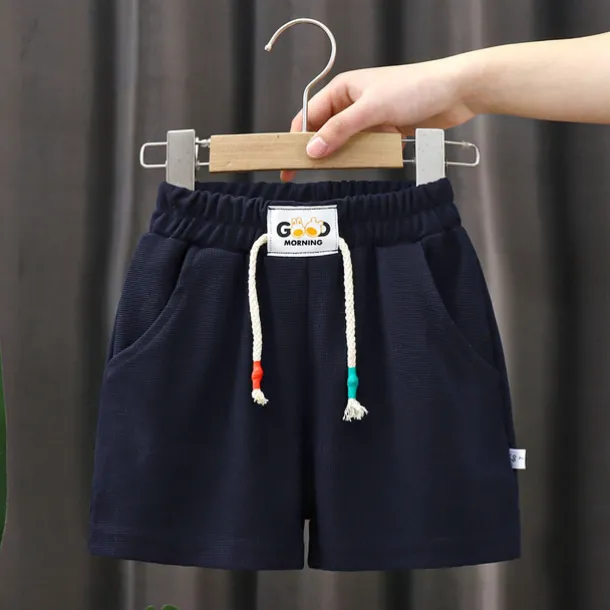 Kids Boys Shorts Solid Color Comfort Shorts Outdoor Cotton Adorable Daily Black Navy Blue Royal Blue Mid Waist