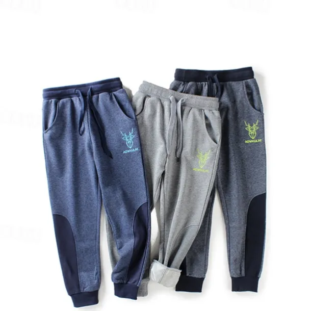 Kids Boys Sweatpants Trousers Cartoon Letter Pants Outdoor Cotton Daily Dark Gray Navy Blue Grey / Winter / Fall
