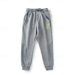 Kids Boys Sweatpants Trousers Cartoon Letter Pants Outdoor Cotton Daily Dark Gray Navy Blue Grey / Winter / Fall