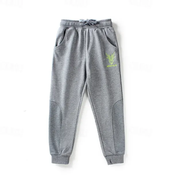 Kids Boys Sweatpants Trousers Cartoon Letter Pants Outdoor Cotton Daily Dark Gray Navy Blue Grey / Winter / Fall