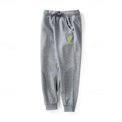 Kids Boys Sweatpants Trousers Cartoon Letter Pants Outdoor Cotton Daily Dark Gray Navy Blue Grey / Winter / Fall