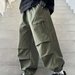 Kids Boys Sweatpants Trousers Pocket Solid Color Breathable Soft Comfort Pants Training Sports Daily Black Green Mid Waist