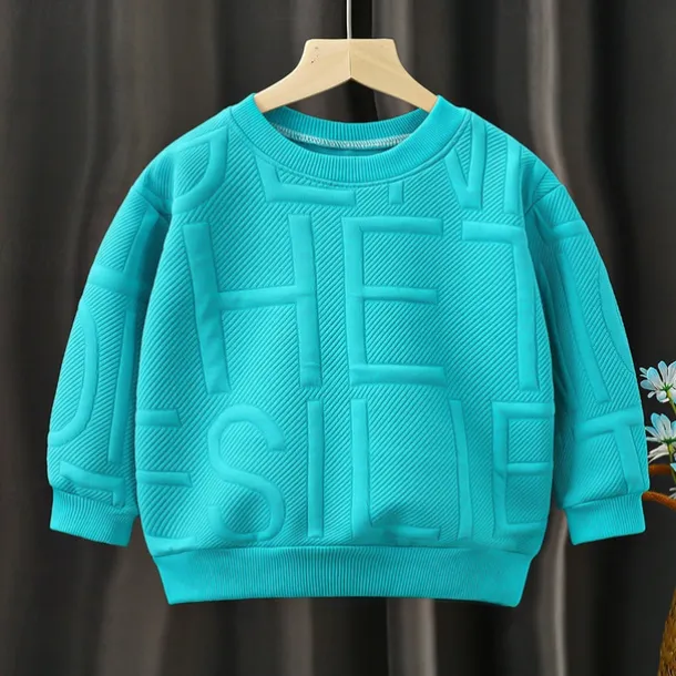 Kids Boys Sweatshirt Letter Long Sleeve Crewneck Fall Winter Sports Fashion Daily Polyester Outdoor Casual