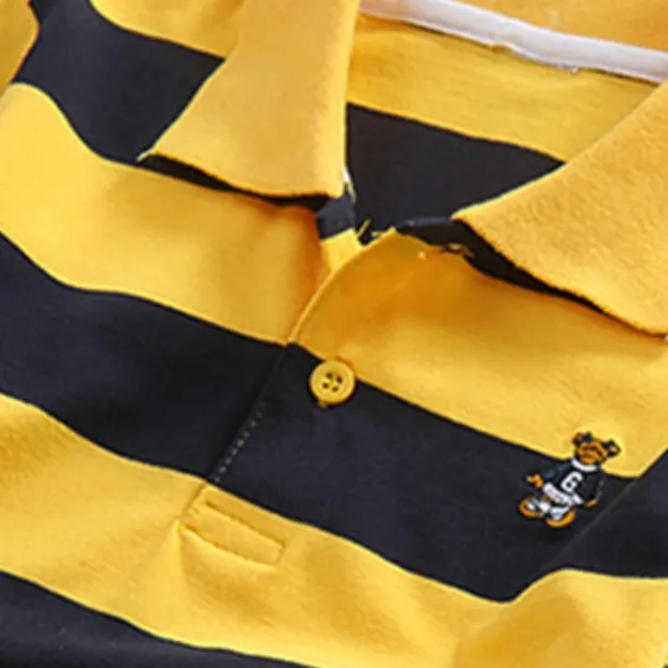 Kids Boys T shirt Tee Cartoon Stripe Long Sleeve Button Cotton Children Top School Adorable Daily Spring Fall GUCI long sleeve thick stripes 7-13 Years