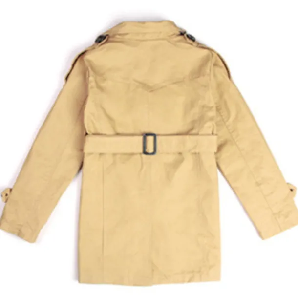 Kids Boys Trench Coat Outwear Long Sleeve Windproof Plain Winter Basic Daily Coat 4-13 Years Black Khaki Red